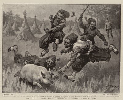 The Allies in China, Zouaves chasing their Dinner at Shan-hai-Quan by William T. Maud